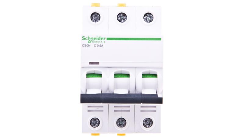 Wyłącznik nadprądowy 3P C 0,5A 6kA AC iC60N-C0,5-3 A9F04370-17214