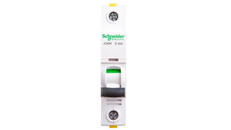 Wyłącznik nadprądowy 1P D 20A 6kA AC iC60N-D20 A9F05120-16844