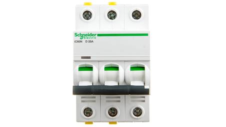 Wyłącznik nadprądowy 3P D 25A 6kA AC iC60N-D25-3 A9F05325-16661
