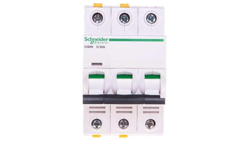 Wyłącznik nadprądowy 3P D 32A 6kA AC iC60N-D32-3 A9F05332-16535 Wyłącznik nadprądowy 3P D 32A 6kA AC iC60N-D32-3 A9F05332-16535