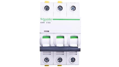 Wyłącznik nadprądowy 3P D 50A 6kA AC iC60N-D50-3 A9F05350-16498