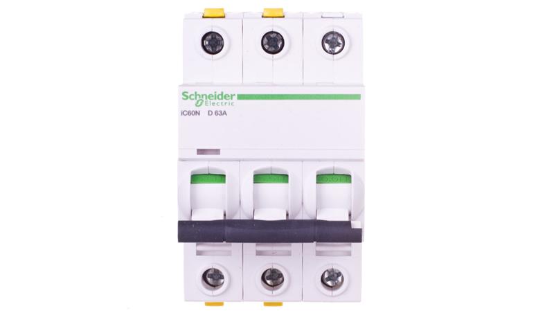 Wyłącznik nadprądowy 3P D 63A 6kA AC iC60N-D63-3 A9F05363-16400