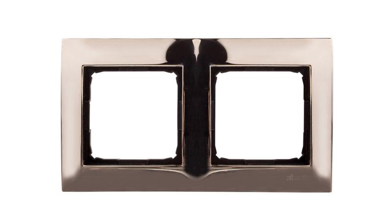 Simon 54 Premium Ramka podwójna metalowa złoto DR2/66-36401