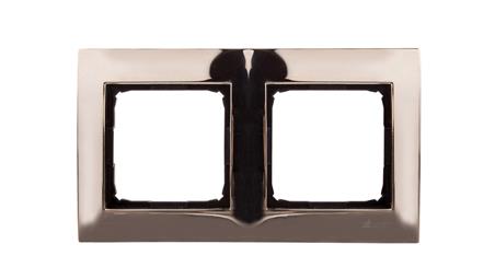Simon 54 Premium Ramka podwójna metalowa złoto DR2/66-36401