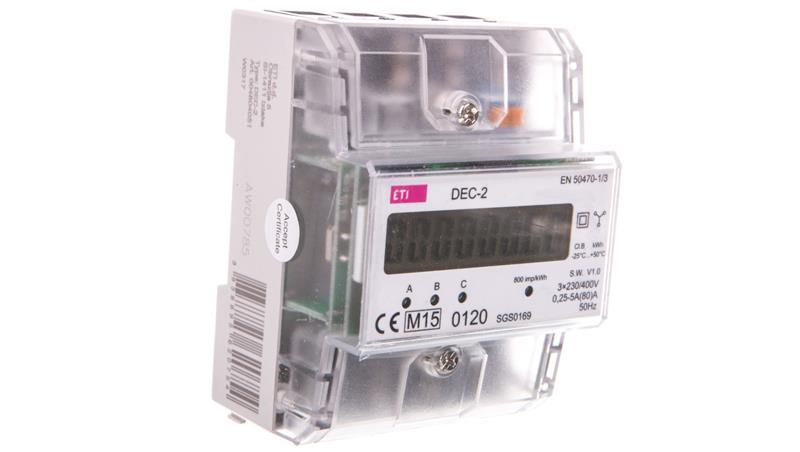 Licznik energii elektrycznej 3-fazowy 3x63A 3x230/400V AC+N IP20 DEC-2 004804051-4353 Licznik energii elektrycznej 3-fazowy 3x63A 3x230/400V AC+N IP20 DEC-2 004804051-4353