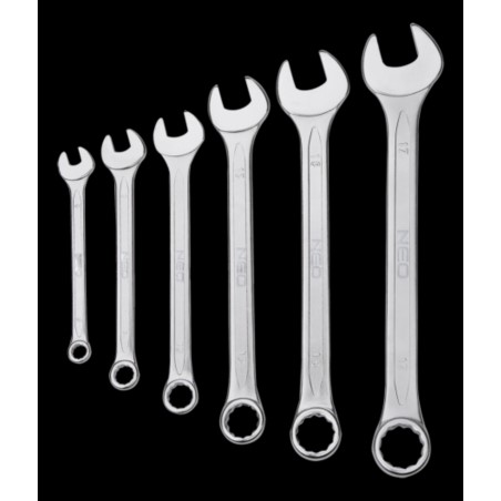 Klucze płasko-oczkowe 6-17 mm, zestaw 6 szt.