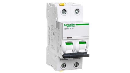 Wyłącznik nadprądowy 2P C 2A 6kA AC iC60N-C2-2 A9F04202-16351