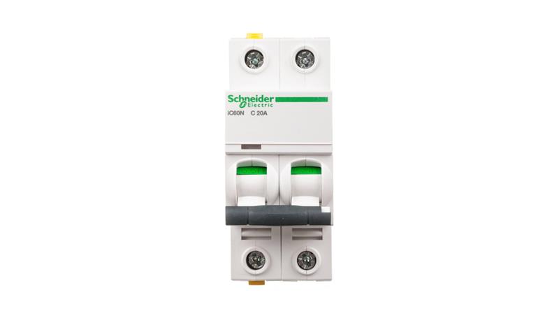 Wyłącznik nadprądowy 2P C 20A 6kA AC iC60N-C20-2 A9F04220-16482 Wyłącznik nadprądowy 2P C 20A 6kA AC iC60N-C20-2 A9F04220-16482