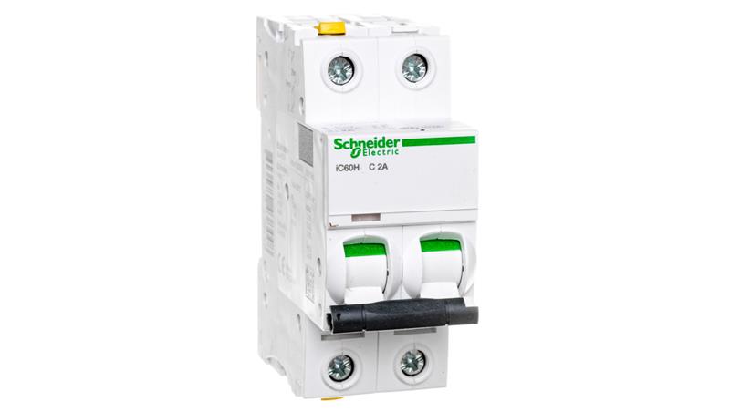 Wyłącznik nadprądowy 2P C 2A 10kA AC iC60H-C2-2 A9F07202-16858 Wyłącznik nadprądowy 2P C 2A 10kA AC iC60H-C2-2 A9F07202-16858