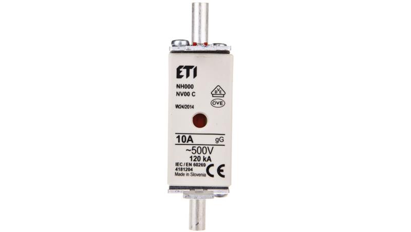 Wkładka bezpiecznikowa KOMBI NH000 10A gG/gL 500V WT-00C 004181204-5320