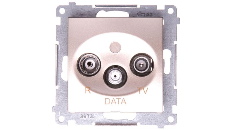 Simon 54 Gniazdo antenowe R/TV/DATA złoty mat DAD.01/44-559
