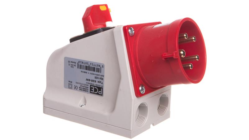 Wtyczka odbiornikowa KOMBI 32A 5P 400V czerwona IP44 625-6W-27174 Wtyczka odbiornikowa KOMBI 32A 5P 400V czerwona IP44 625-6W-27174
