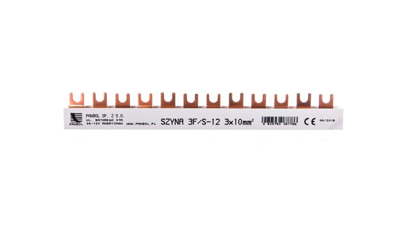 Szyna łączeniowa 3P 63A 10mm2 widełkowa (12mod.) S-12 E.4302-26450 Szyna łączeniowa 3P 63A 10mm2 widełkowa (12mod.) S-12 E.4302-26450
