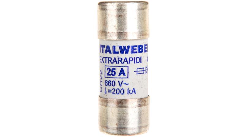 Wkładka bezpiecznikowa cylindryczna 22x58mm 25A aR 690V CH22UQ 002645013-8944