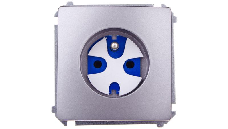 Simon Basic Gniazdo pojedyncze DATA z/u 16A IP20 z kluczem uprawniającym stal inox BMGD1.01/21-43909