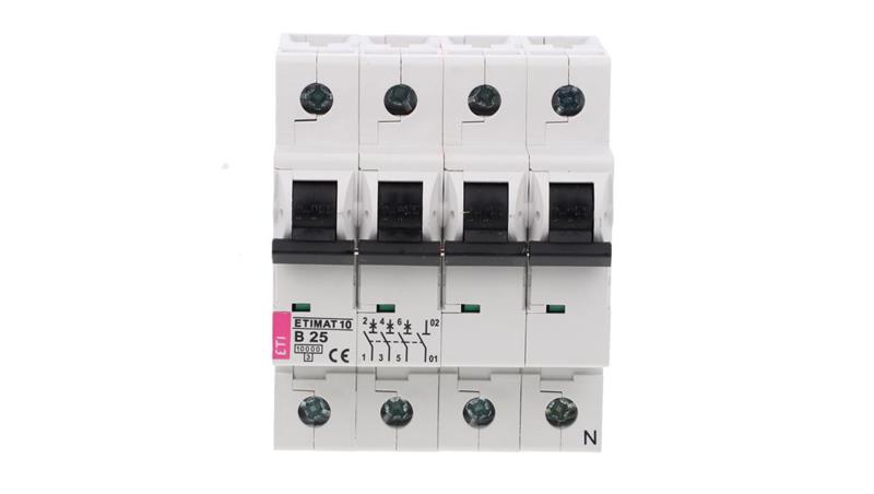 Wyłącznik nadprądowy 3P+N B 25A 10kA AC ETIMAT10 002126718-17237