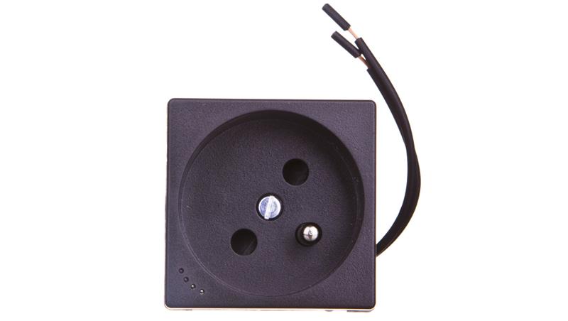 Simon Connect Gniazdo K45 pojedyncze z/u 16A IP20 ze wskaźnikiem zasilania szary grafit KL02/14-43870