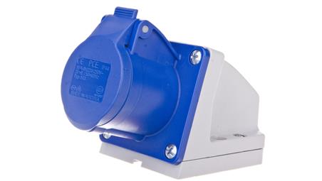 Gniazdo stałe 16A 3P 230V niebieskie IP44 /mała obudowa/ 113-6K-30425