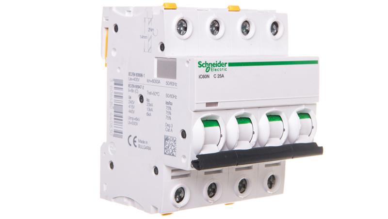 Wyłącznik nadprądowy 4P C 25A 6kA AC iC60N-C25-4 A9F04425-16701