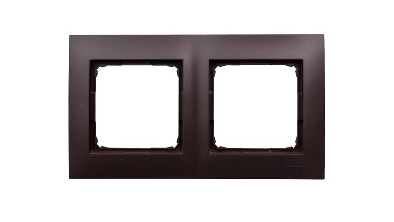 Simon 54 Premium Ramka podwójna brąz mat /do karton-gips/ DRK2/46-36859