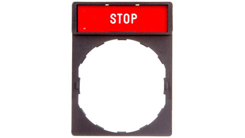 Szyld opisowy 30x40mm z etykietą 8x27mm STOP ZBY2304-21916