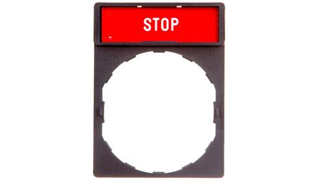 Szyld opisowy 30x40mm z etykietą 8x27mm STOP ZBY2304-21916