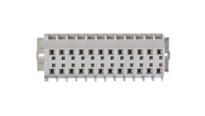 Listwa zaciskowa 12-torowa 2-przewodowa ExeII 4mm2 z uchwytami montażowymi fi 3,2mm jasnoszara 262-142-80244