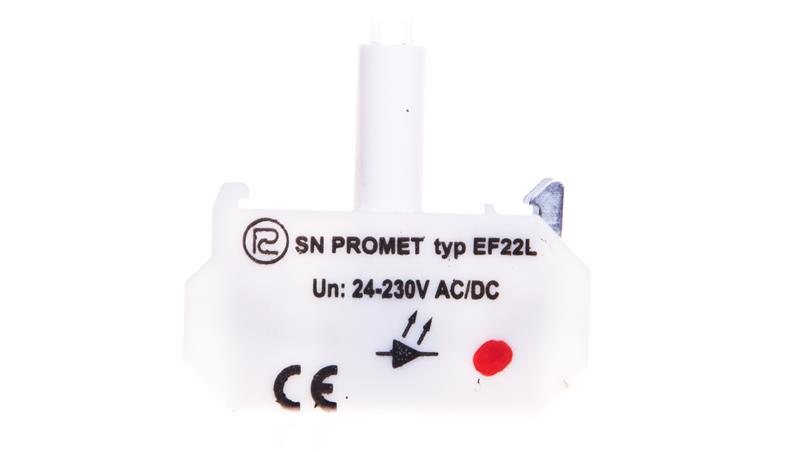 Blok podświetlający czerwony 24-230V AC/DC do przycisków sterowniczych serii NEF22 i NEK22M IP20 W0-L EF22LN C-15199 Blok podświetlający czerwony 24-230V AC/DC do przycisków sterowniczych serii NEF22 i NEK22M IP20 W0-L EF22LN C-15199