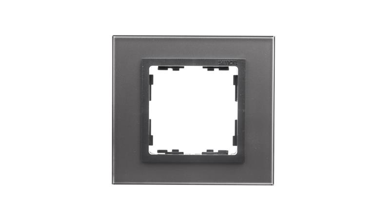 Simon 82 Ramka pojedyncza szklana miedź/ ramka pośrednia grafit 82817-34-37480