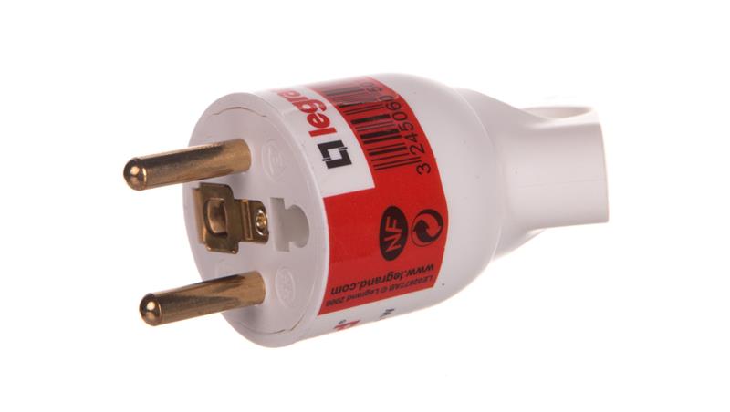 HELMO Wtyczka przenośna 2P+Z 16A z uchwytem biała, 050103-28945