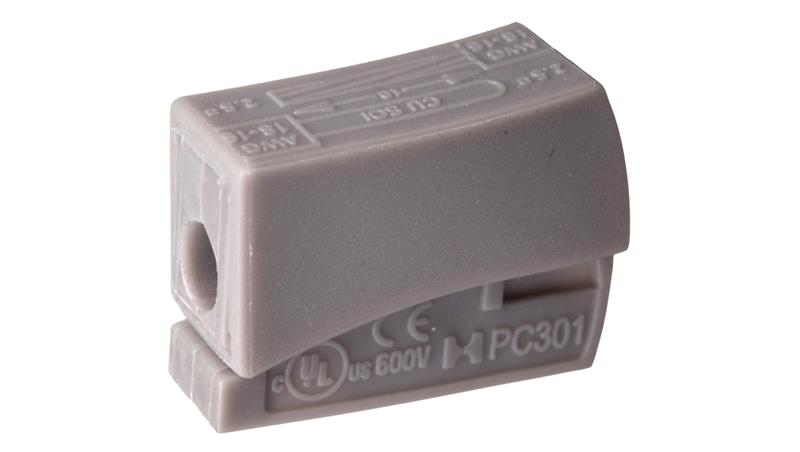 Szybkozłączka 1x0,5-2,5mm2 jasnoszary PC301-CL 89006002 /100szt./-80616 Szybkozłączka 1x0,5-2,5mm2 jasnoszary PC301-CL 89006002 /100szt./-80616