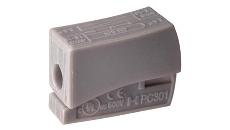 Szybkozłączka 1x0,5-2,5mm2 jasnoszary PC301-CL 89006002 /100szt./-80616