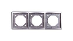Simon Basic Standard Ramka bryzgoszczelna potrójna uniwersalna IP44 stal inox BMR3B/21-37470