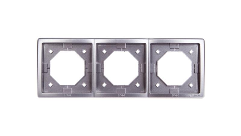 Simon Basic Standard Ramka bryzgoszczelna potrójna uniwersalna IP44 stal inox BMR3B/21-37470
