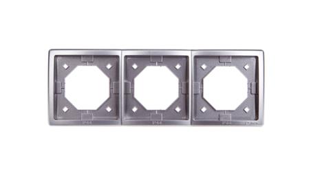 Simon Basic Standard Ramka bryzgoszczelna potrójna uniwersalna IP44 stal inox BMR3B/21-37470