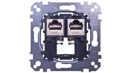 Merten Gniazdo komputerowe podwójne RJ45 kat.5e F/STP MTN4575-0012-34438