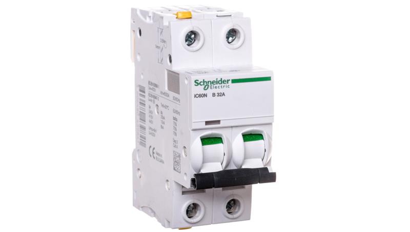 Wyłącznik nadprądowy 2P B 32A 6kA AC iC60N-B32-2 A9F03232-16602 Wyłącznik nadprądowy 2P B 32A 6kA AC iC60N-B32-2 A9F03232-16602