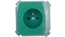 Simon Basic Gniazdo pojedyncze z/u 16A IP20 z przesłoną torów zielone BMGZ1z.01/33-43207
