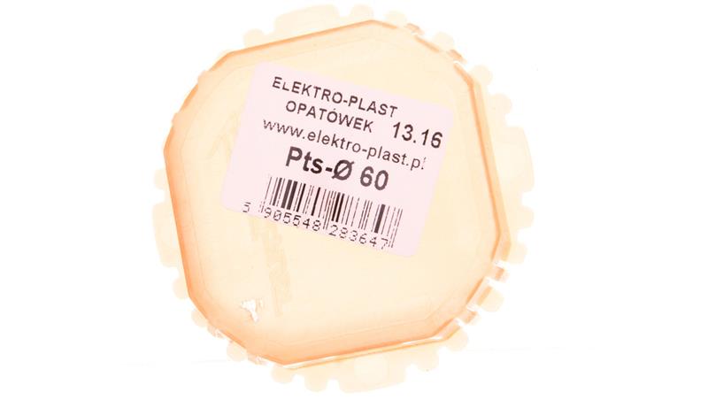 Pokrywa sygnalizacyjna fi 60mm okrągła pomarańczowa PTs 60 13.16 /50szt./-73714 Pokrywa sygnalizacyjna fi 60mm okrągła pomarańczowa PTs 60 13.16 /50szt./-73714