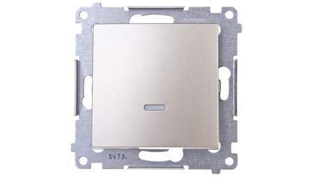 Simon 54 Przycisk pojedynczy z podświetleniem, szybkozłącza, złoty mat DP1L.01/44-31516
