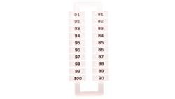 Oznacznik do złączek szynowych EURO 2,5-70mm2 /81-100/ biały 43192 (nadruk 81-100)/1 blister=20 szt/-72136