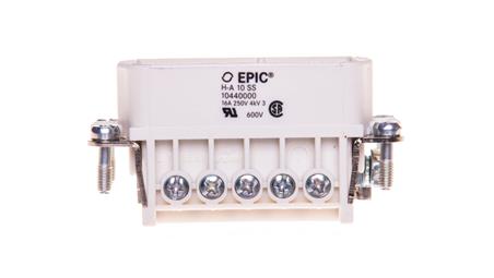 Wkład złącza 10P+PE męski 16A 250V EPIC H-A 10 SS 10440000-30207