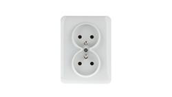 Lumina Gniazdo podwójne z/u 16A kompletne białe WL1220-42964