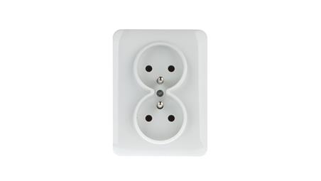 Lumina Gniazdo podwójne z/u 16A kompletne białe WL1220-42964