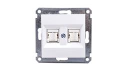 Lumina Gniazdo komputerowe podwójne RJ45 Cat.5e UTP białe WL2120-33964