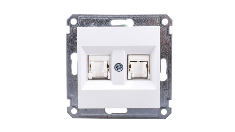 Lumina Gniazdo komputerowe podwójne RJ45 Cat.5e UTP białe WL2120-33964