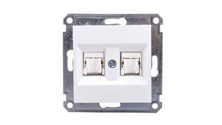 Lumina Gniazdo komputerowe podwójne RJ45 Cat.5e UTP białe WL2120-33964