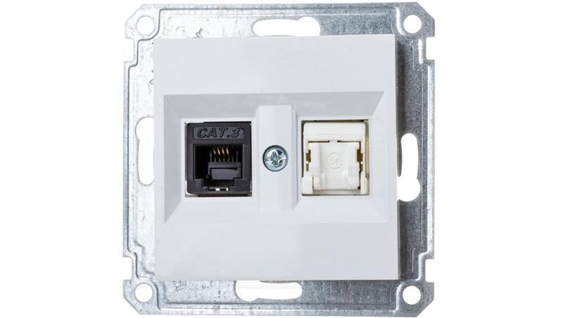 Lumina Gniazdo teleinformatyczne RJ11/12 + RJ45 białe WL2210-34388 Lumina Gniazdo teleinformatyczne RJ11/12 + RJ45 białe WL2210-34388
