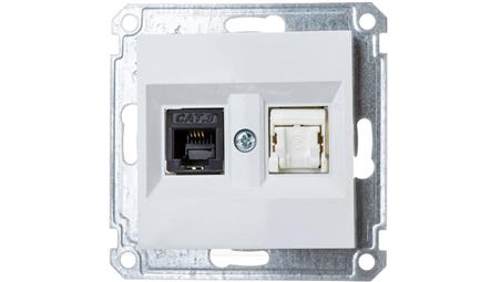 Lumina Gniazdo teleinformatyczne RJ11/12 + RJ45 białe WL2210-34388