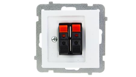 AS Gniazdo głośnikowe podwójne białe GG-2G/m/00-28647